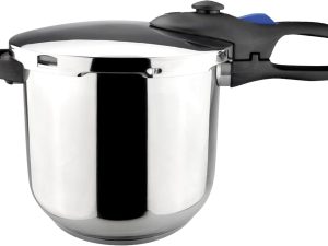 8 Qt Pressure Cooker – Easy-to-Use Fast Cooking Pot, 18/10 Stainless Steel, Induction Compatible, Even Heat Distribution, Works on All Stovetops