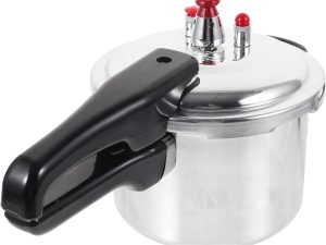 Aluminum Pressure Cooker 16cm/6.3inch Bottom Small Pressure Cooker for Gas Stove Induction for Home Cooking, Silver