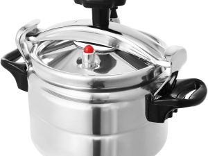 3L Mini Pressure Cooker, Aluminum Alloy Pot Lightweight& Portable Flat Bottom Pot Family Small Pressure Cooker with Two Handles for Stewing Vegetables Rice Soup Stewing Meat