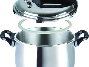 Stainless-Steel, 5.3-quart Pressure Cooker, 5-liter Capacity. .