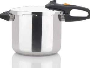 10 Quart Multi-Setting Pressure Cooker & Canner with Digital Cookbook and Steamer Basket - 3 1Qt Jar Canning Capacity, Polished Stainless Steel