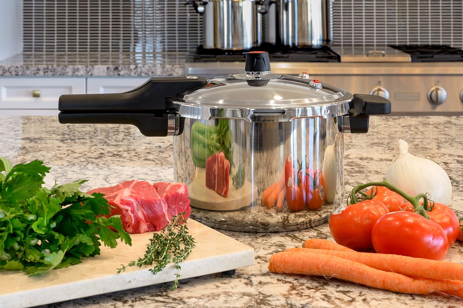 7.4Qt Pressure Canner w/Release Valve Stainless Steel Canning Cooker Pot Stove Top Instant Fast Cooking - Image 2